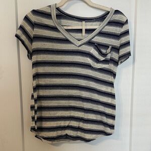 Striped V-Neck Women's Top